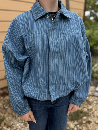 Yee Haw Pinstripe Denim Jacket