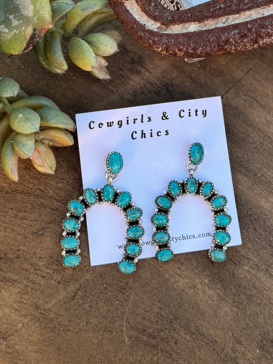 Turquoise Blossom Stud Earrings