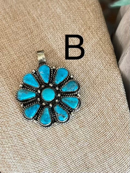 Blue Kingman Cluster Pendent