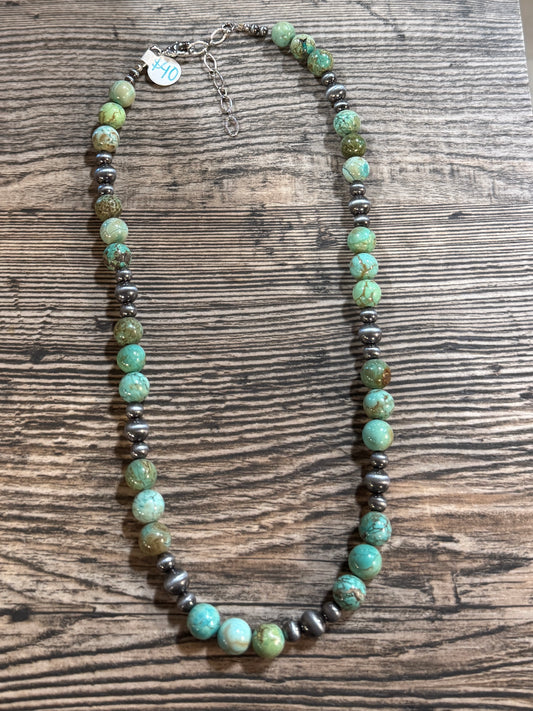 {Fort Worth} Turquoise & Pearl Necklace