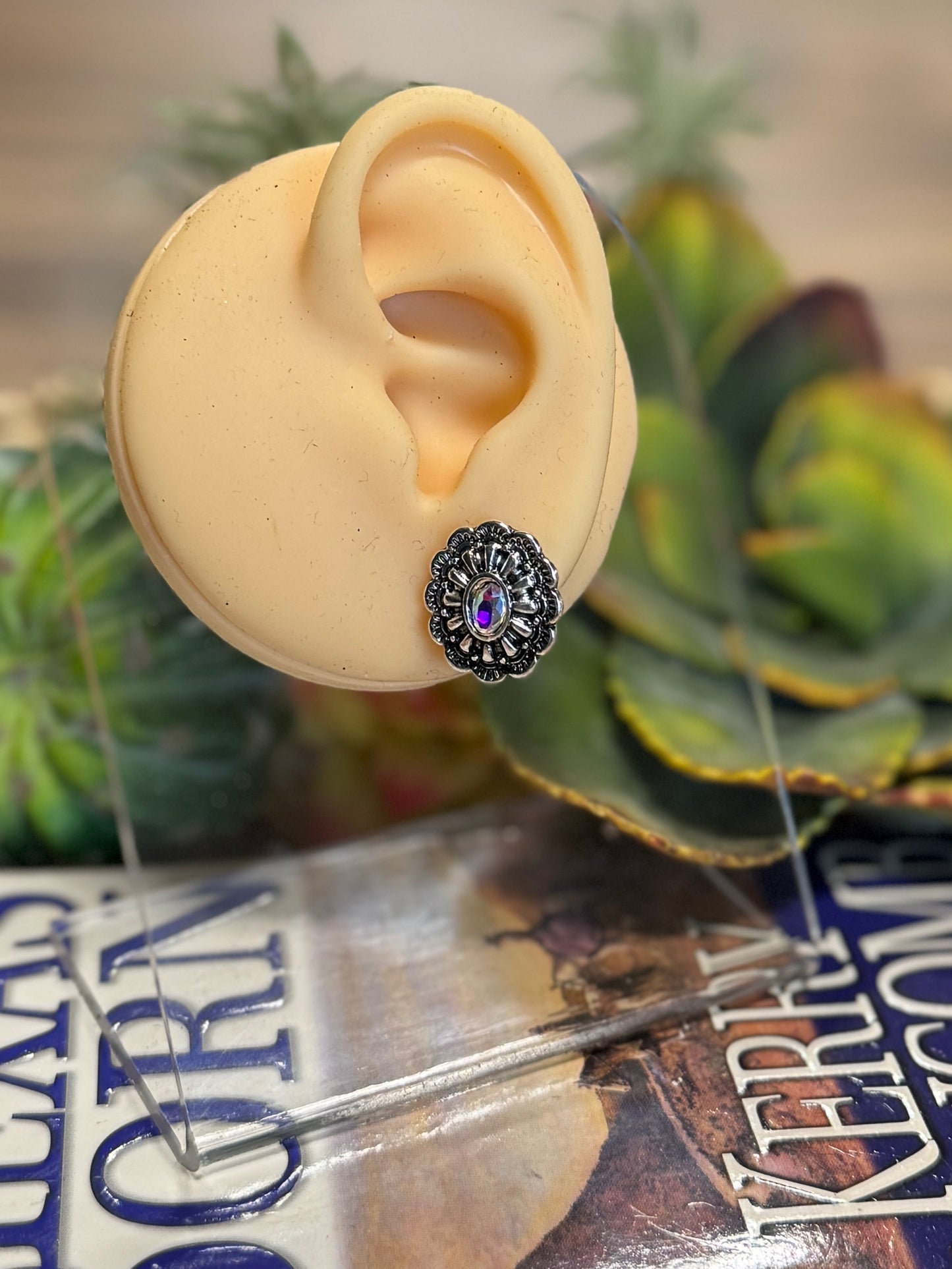 Rhinestone Concho Earrings