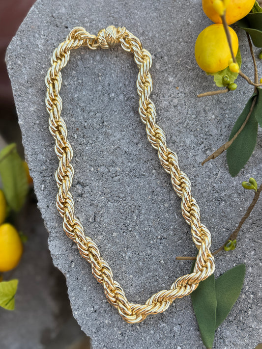 {Get Twisted} Rope Plated Stainless Necklace
