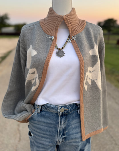 Horse Snaffle Knit Cardigan
