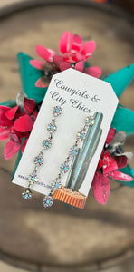 Turquoise & Crystal Dangle Earrings