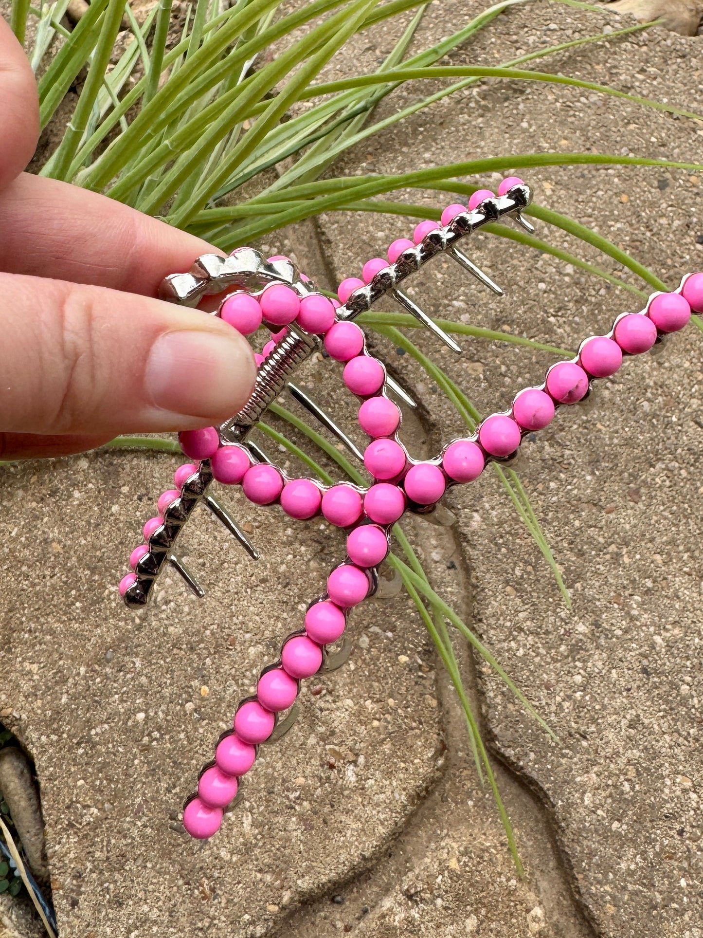 Pink Stone Hair Clip