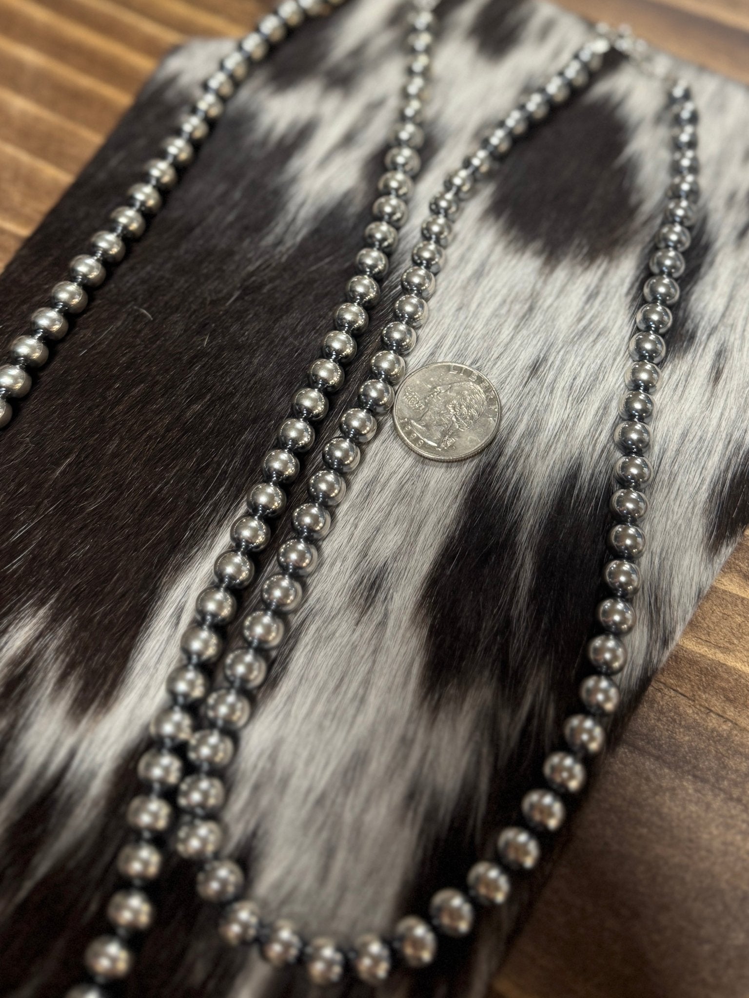 8mm Sterling Silver Navajo Pearl Necklace - Cowgirls & City Chics