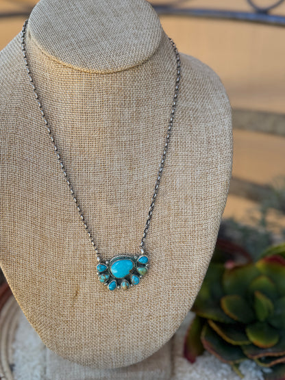 {Cody} Kingman Stamped Silver Necklace