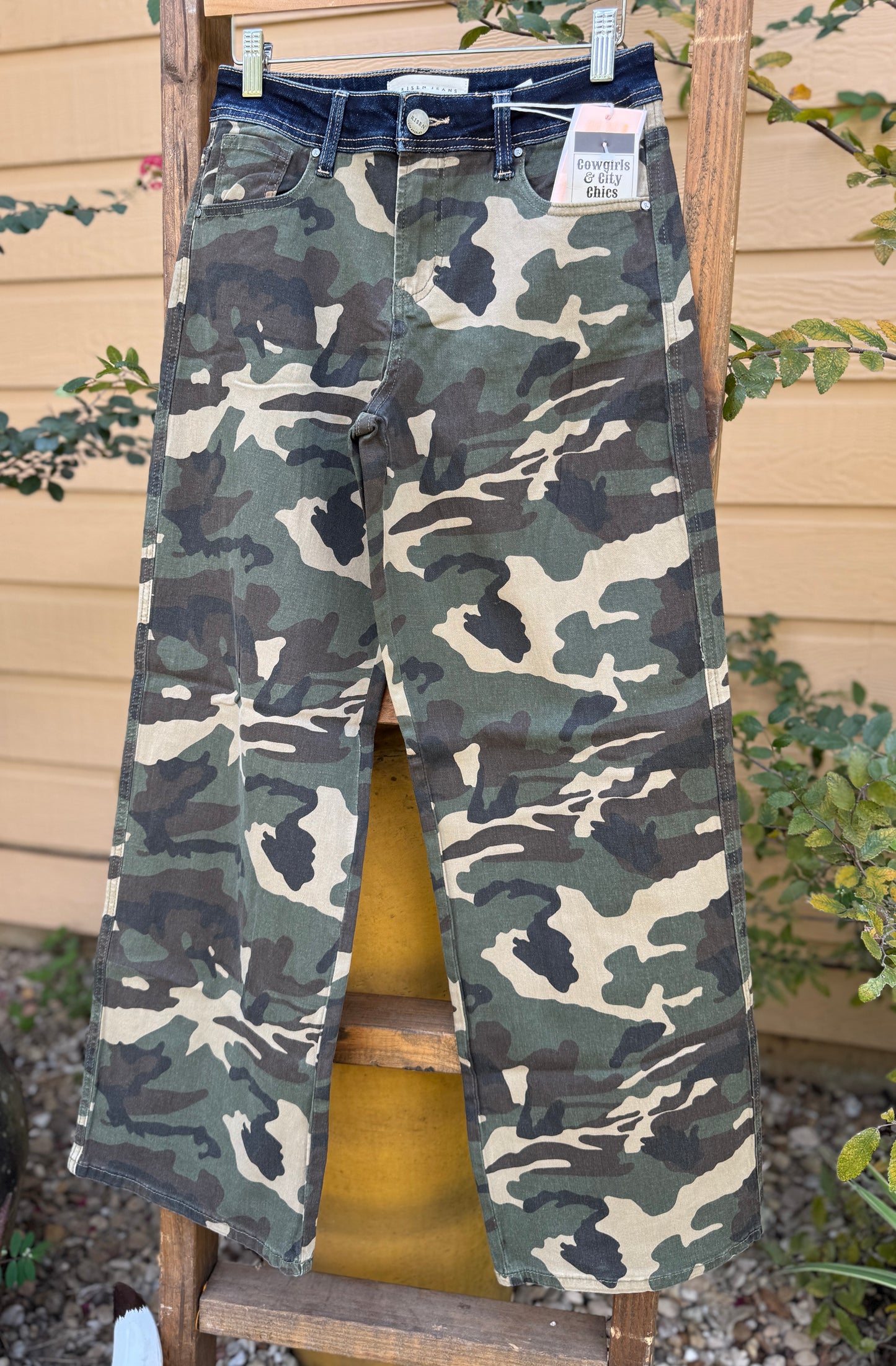 Risen Camo Wide Straight Leg Jean