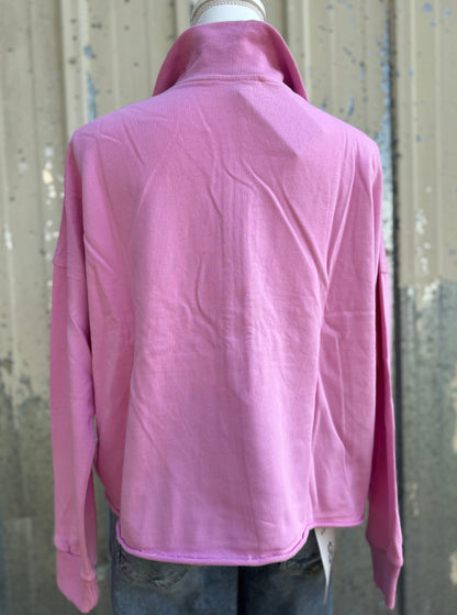 Pink Quarter Zip Sweatshirt