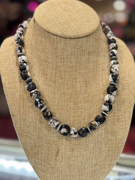 White Buffalo Beaded Necklace