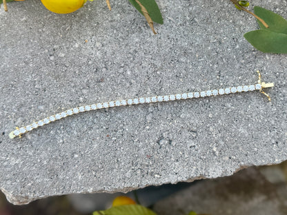 Plated Sparkly Stainless Tennis Bracelet