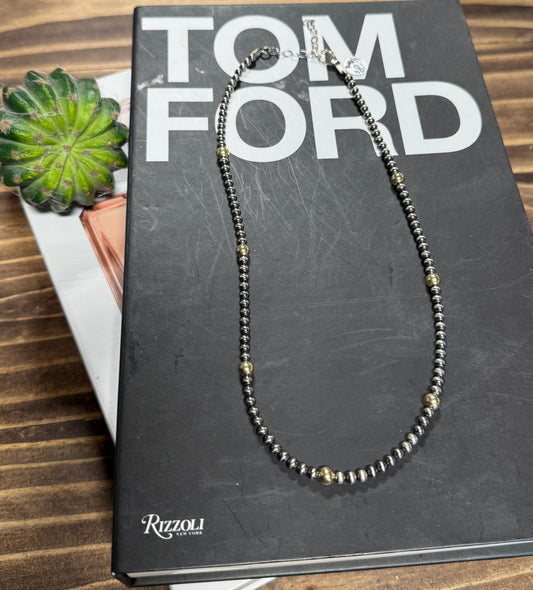 Gold & Silver Pearl Necklace