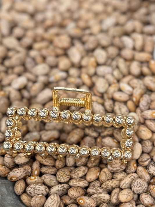 Gold Pearl Hair Clip