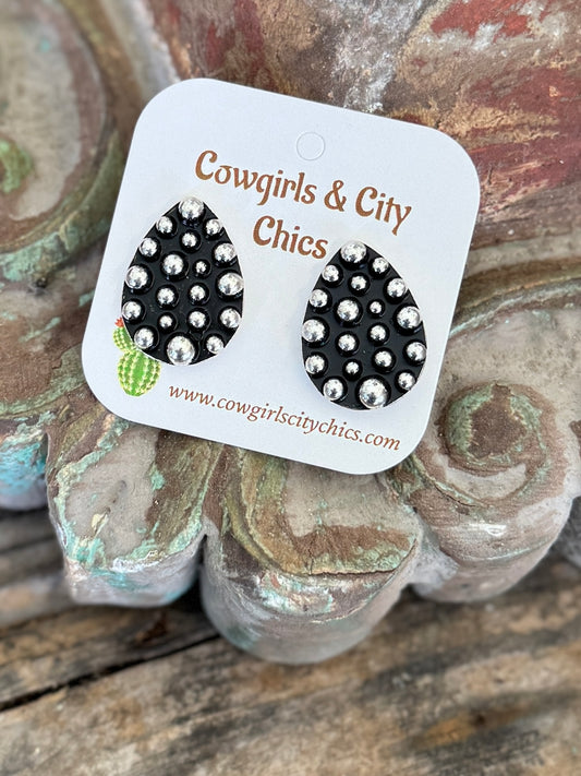 Teardrop Stud Earrings