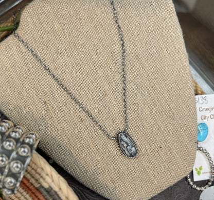 White Buffalo Drop Necklace