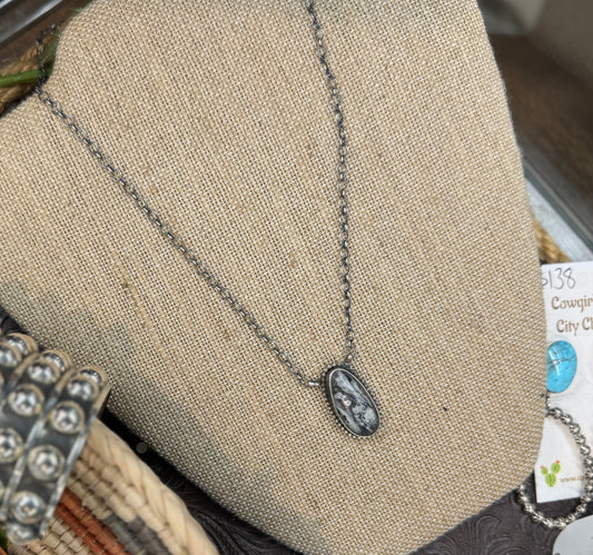 White Buffalo Drop Necklace