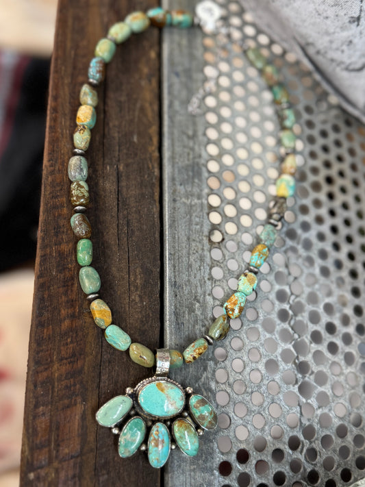 Cluster Kingman & Spacer Pearl Necklace