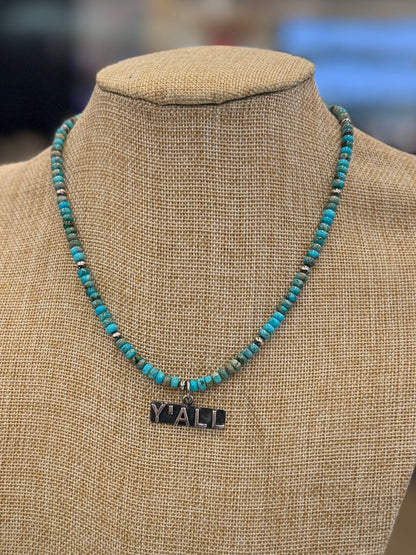 {Y'all} Turquoise Beaded Necklace