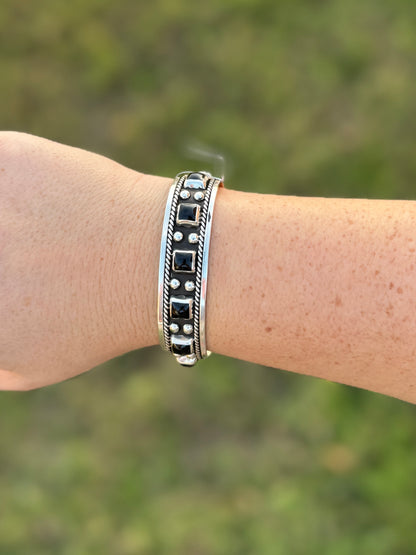 Black Onyx Square Cuff