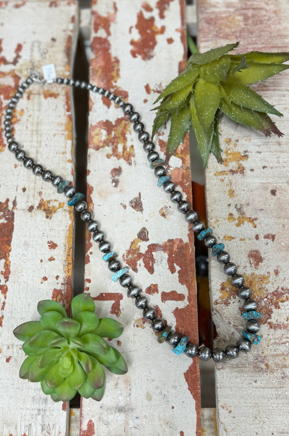 {Del Rio} Chunky Turquoise & Pearl Necklace
