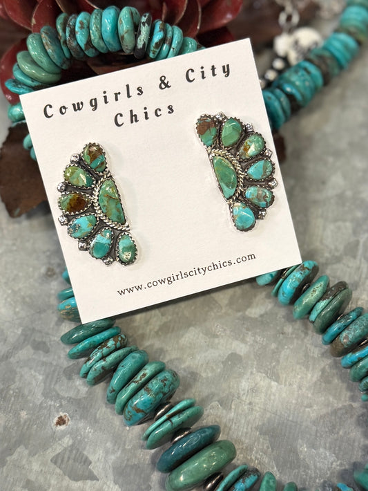 Two-Tone Side Cluster Earrings