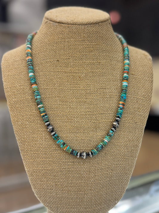 {Coastal} Spiny Oyster & Kingman Necklace