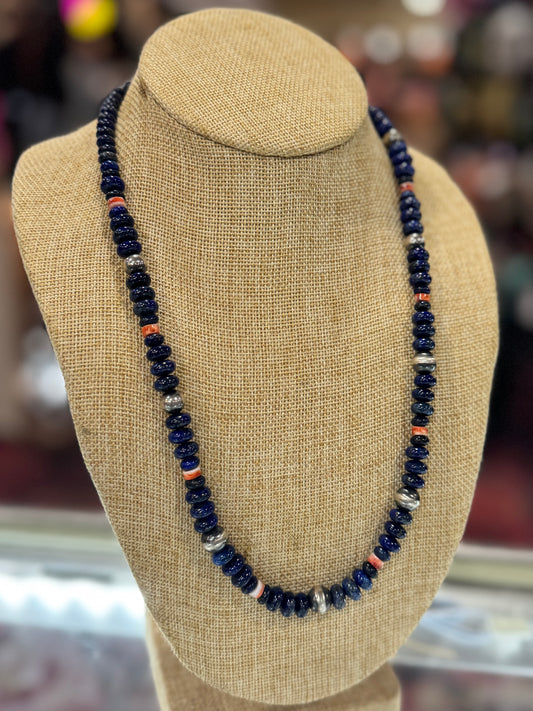 {Del Mar} Lapis & Spiny Oyster Necklace