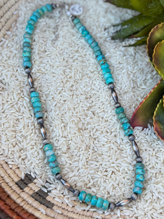 {Cameron} Kingman Barrel Necklace