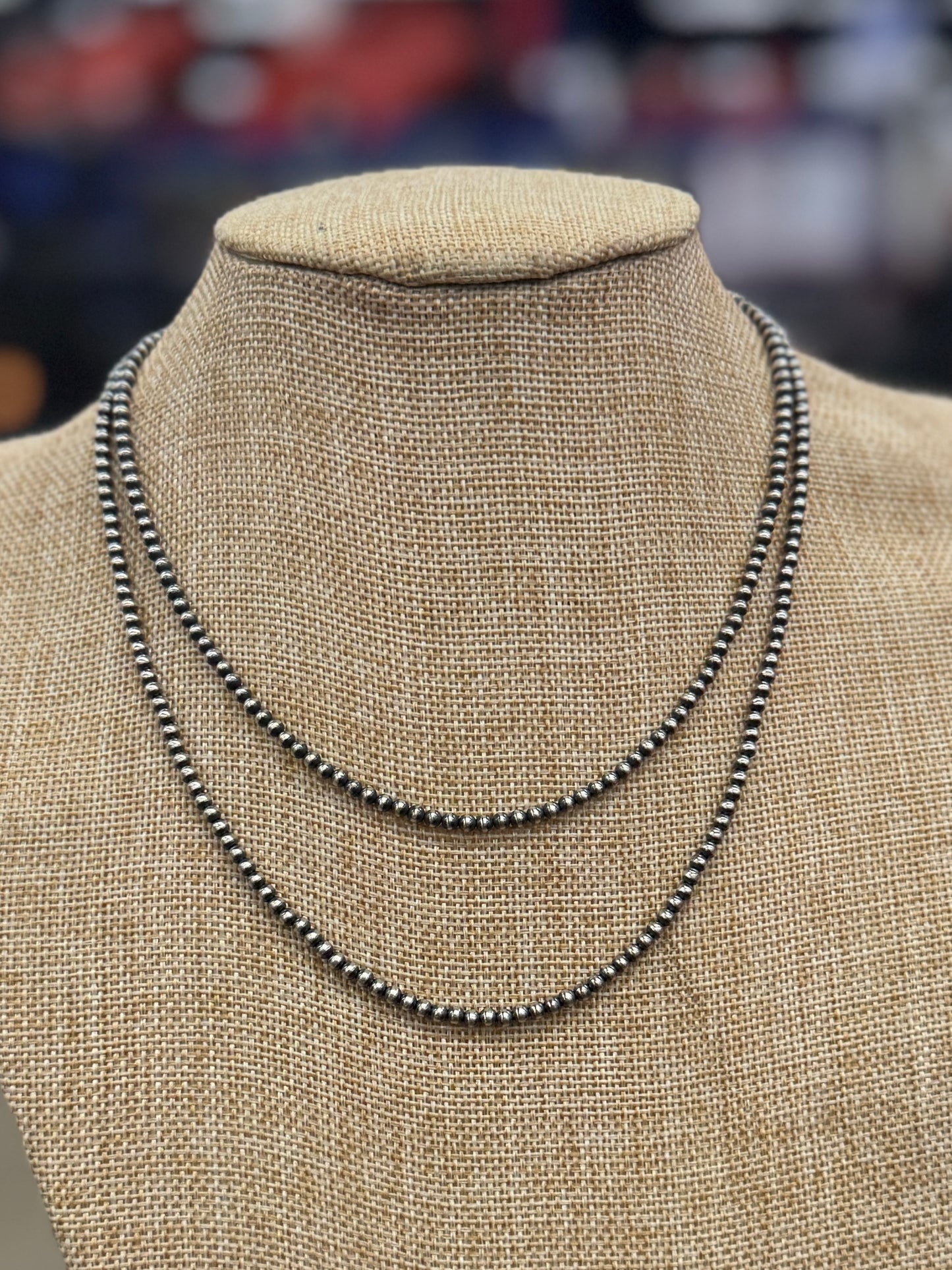 {Waco} 3mm Sterling Pearl Necklace