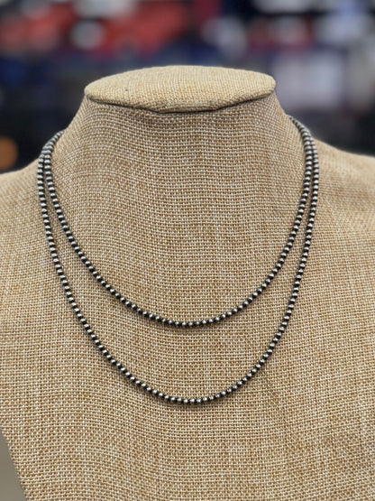 {Waco} 3mm Sterling Pearl Necklace