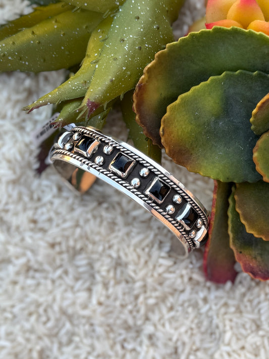 Black Onyx Square Cuff