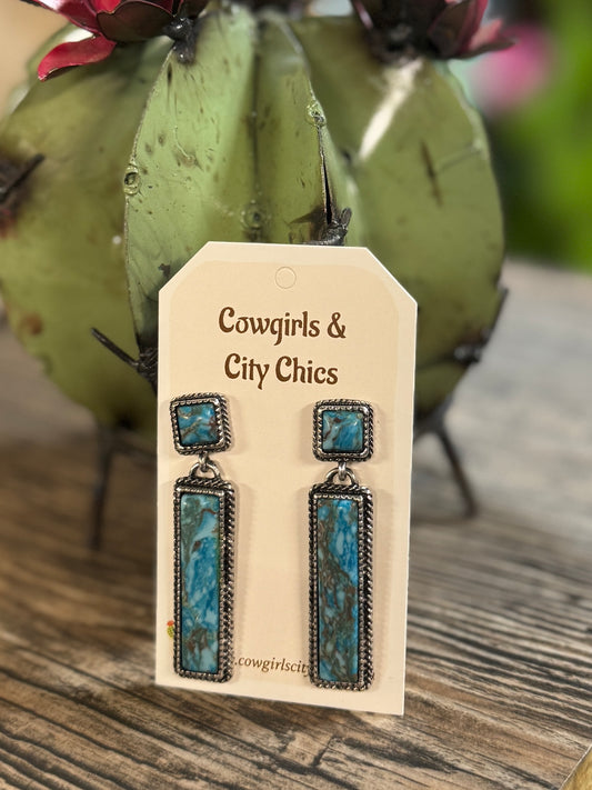 Turquoise Double-Drop Earrings