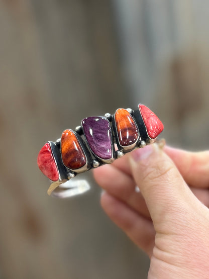5 Stone Multi-Spiny Stone Cuff