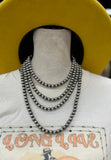 8mm Sterling Silver Navajo Pearl Necklace