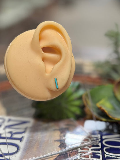 Skinny Drop Gold Stud Earrings