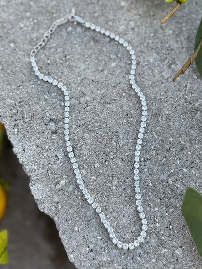 Small Sparkly Tennis Choker Necklace