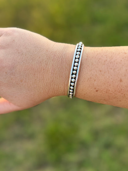 4mm Dot Silver Cuff