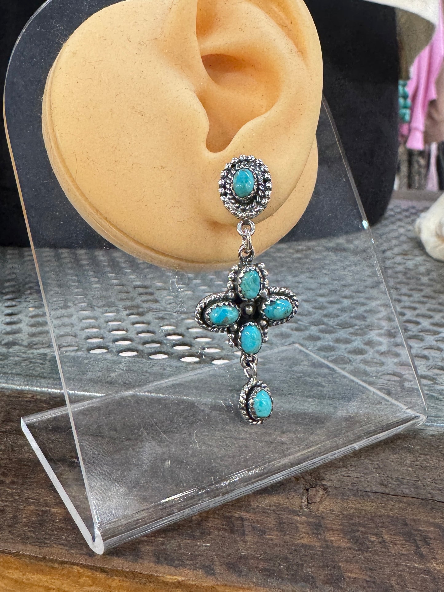 Kingman Flower Drop Post Earrings