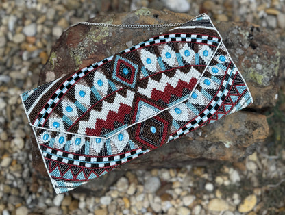 Beaded Southwest Turquoise Clutch
