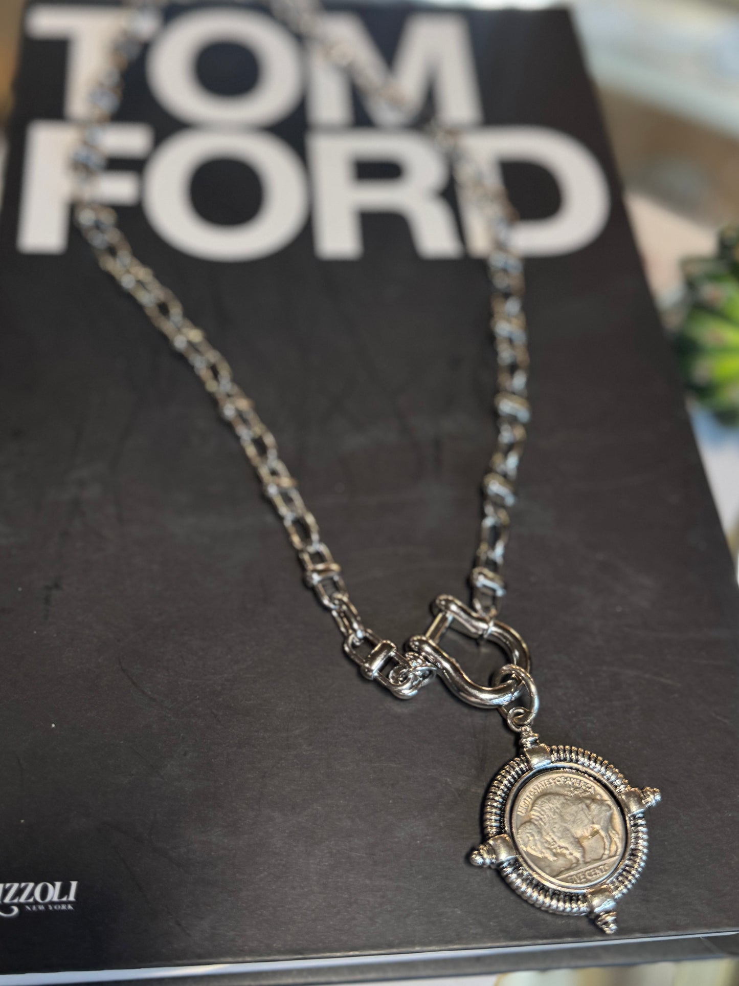 Buffalo Coin Toggle Necklace