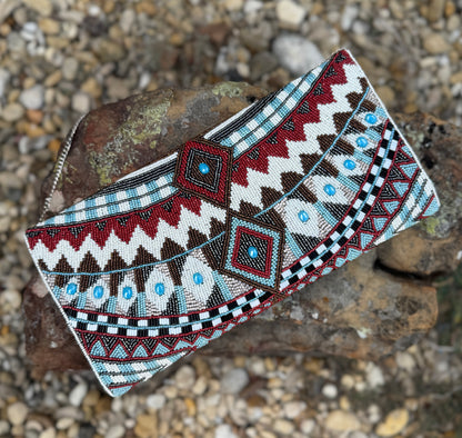 Beaded Southwest Turquoise Clutch