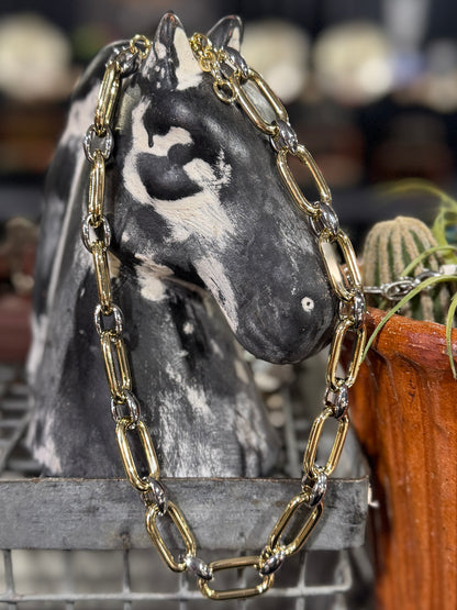 {Dallas} Two-Tone Chunky Chain Necklace