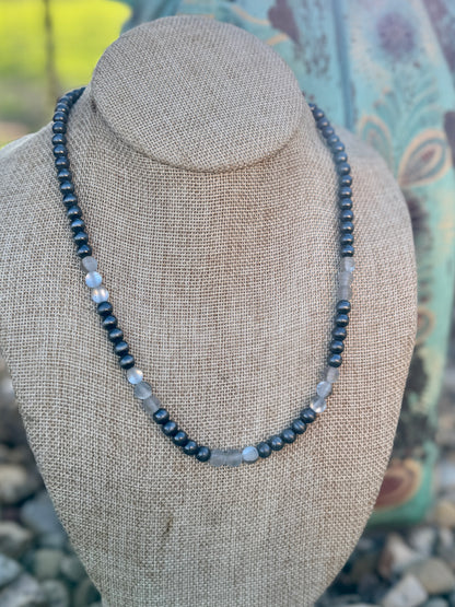 {Houston} Moonstone & Pearl Necklace