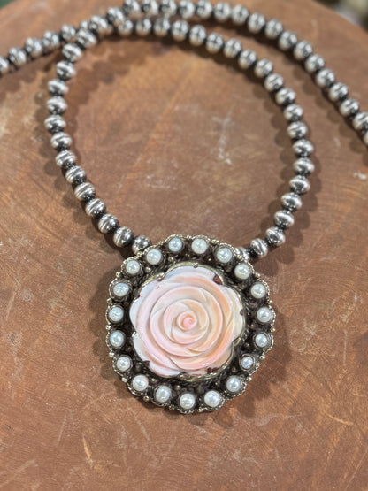 Pink Conch Rose Pendent
