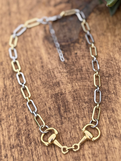 {Roy} Snaffle Two-Tone Necklace