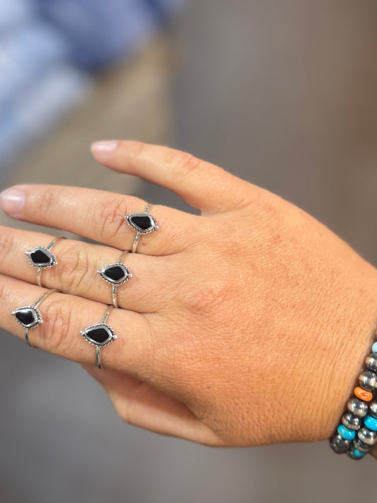 Black Onyx Diamond Ring