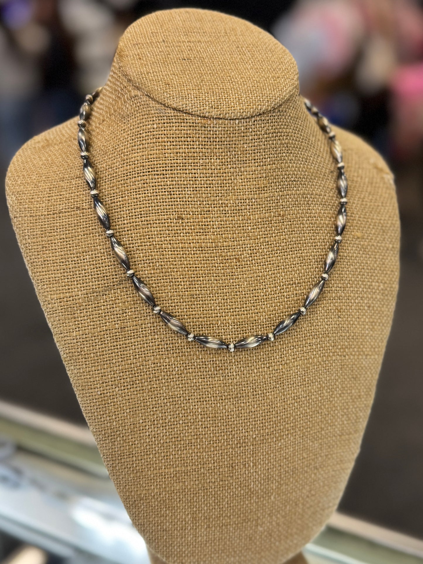 {Santa Fe} Large Barrel & Pearl Necklace