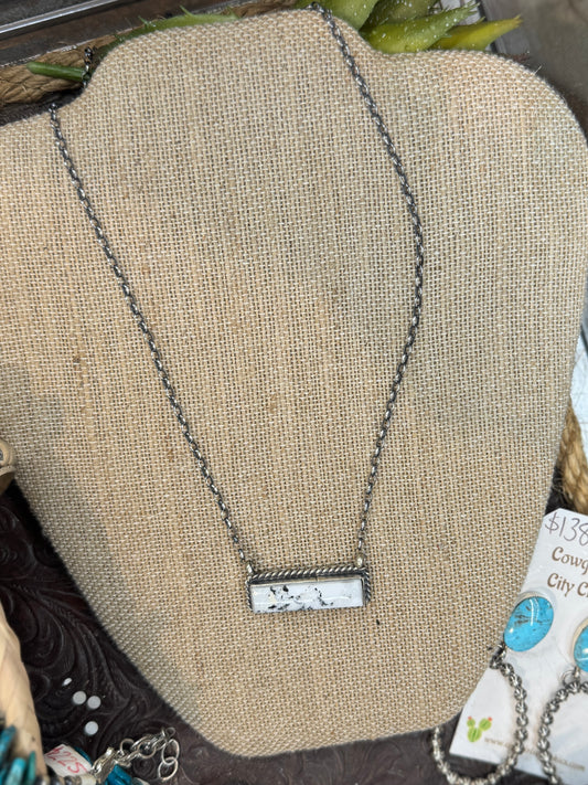 White Buffalo Bar Necklace
