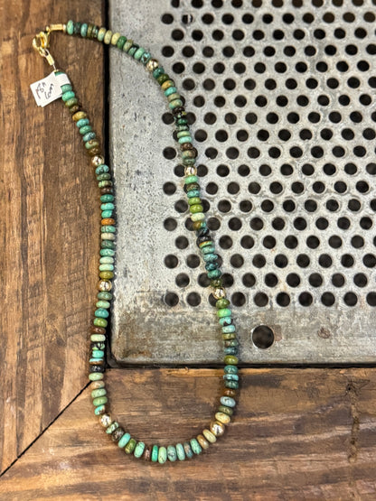 Kingman & Gold Beaded Necklace
