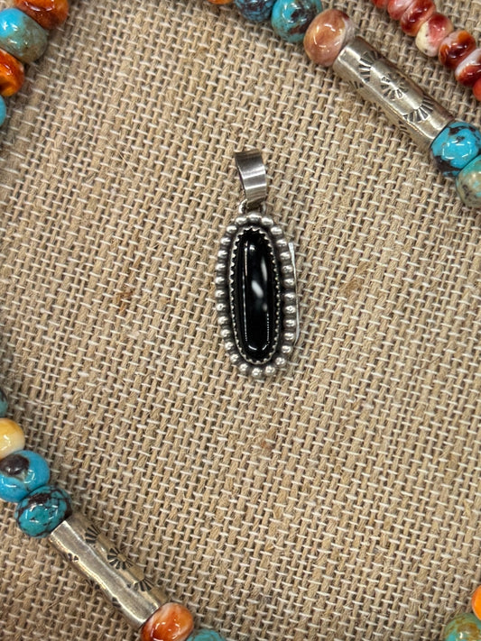 Black Onyx Silver Pendent